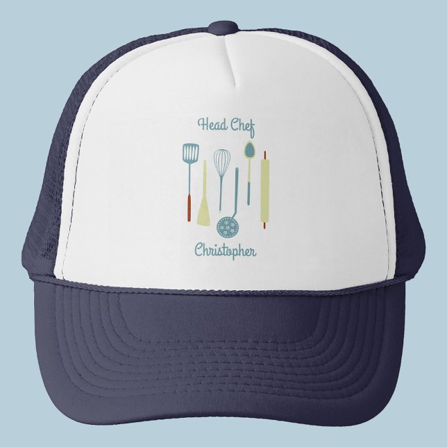 Head Chef Personalised Trucker Hat (Head Chef custom text personalized name trucker hat for dad for father's day, birthday or any day)