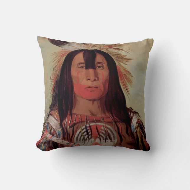 Head Chief 1832 Native American MoJo Pillow (Front)