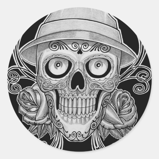 head classic round sticker (Front)