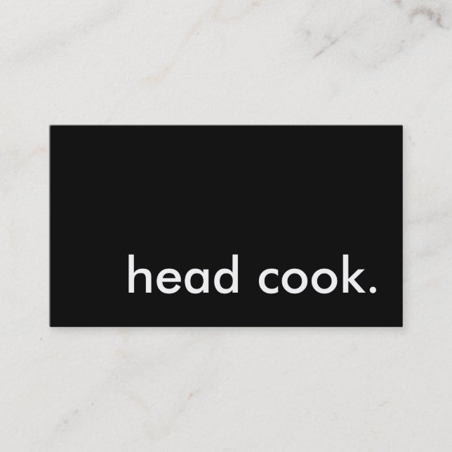 head cook. business card (Front)