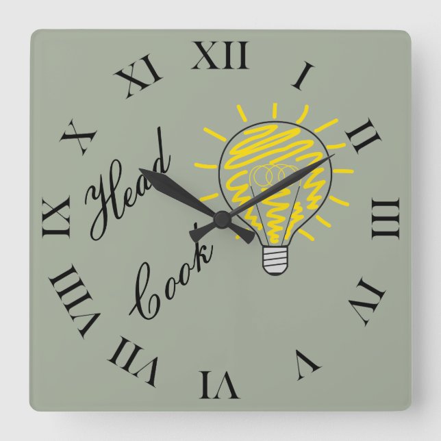 Head Cook Square Wall Clock (Front)