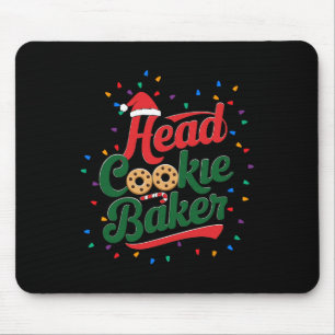 Head Cookie Baker Christmas Cookie Baking  Mouse Mat