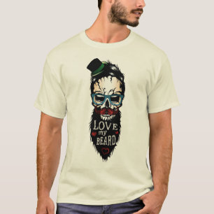 head_de_mort_hipster_citation_love_my_beard_humor T-Shirt