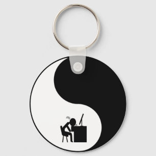 Head Desk Icon Key Ring
