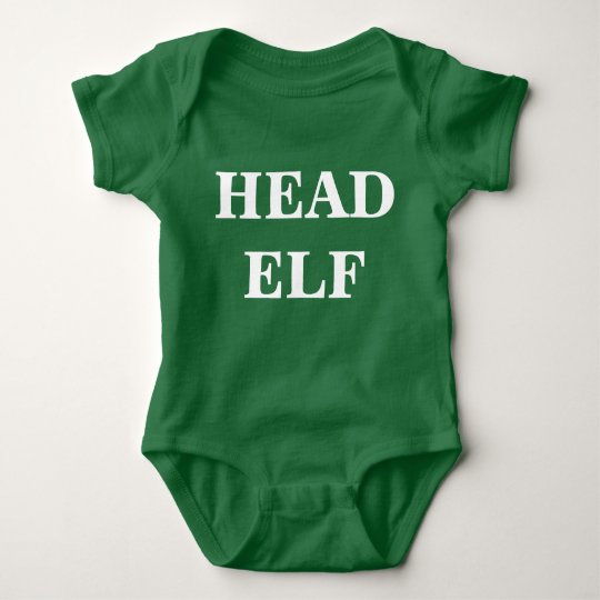 "Head Elf" Christmas Bodysuite Baby Bodysuit