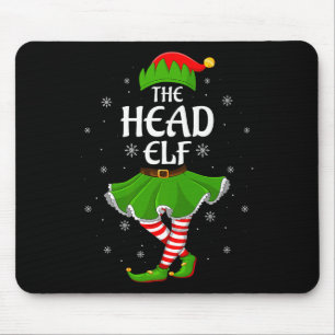 Head Elf Christmas Family Girls Women Elf Squad Xm Mouse Mat