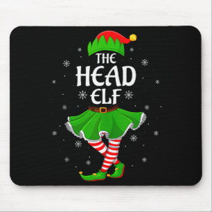 Head Elf Christmas Family Girls Women Elf Squad Xm Mouse Mat