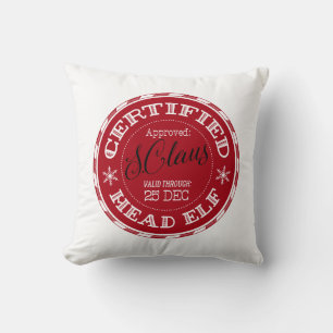 Head Elf   Christmas Seal of Approval Cushion