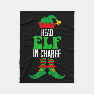 Head Elf In Charge  Fleece Blanket