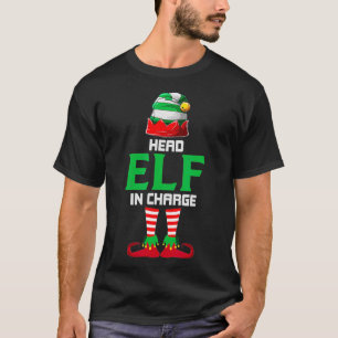 Head Elf in Charge Funny Christmas Party Pajama  T-Shirt