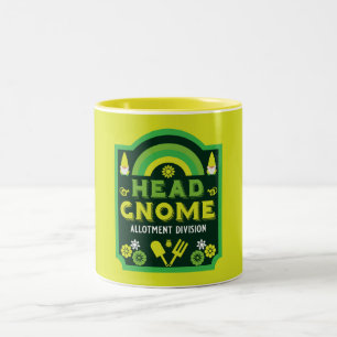 Head Garden Gnome Allotment Garden Two-Tone Coffee Mug