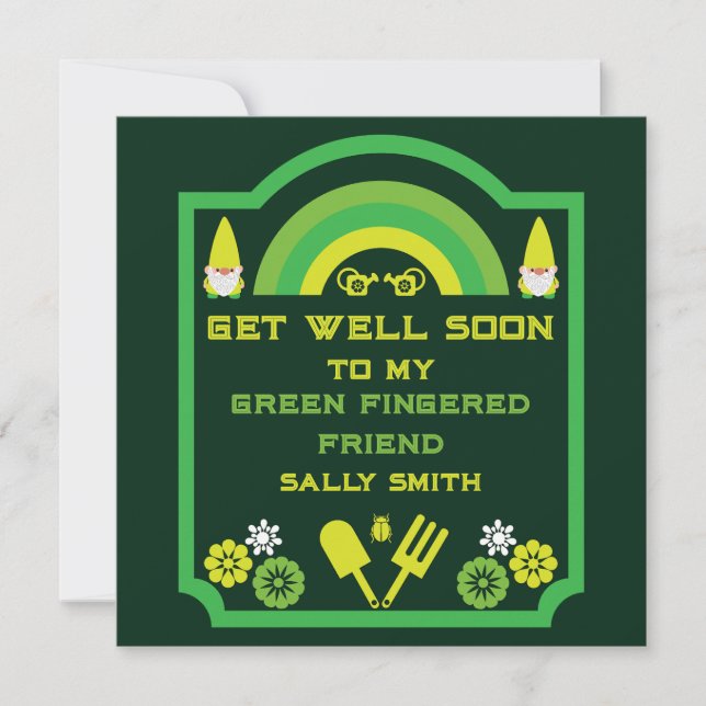 Head Garden Gnome Gardener Card (Front)