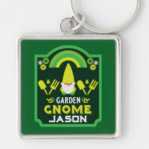 Head Garden Gnome Gardener Key Ring