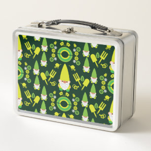 Head Garden Gnome Gardener Metal Lunch Box