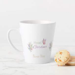 Head Gardener Floral, Mothers Day, Birthday Latte Mug
