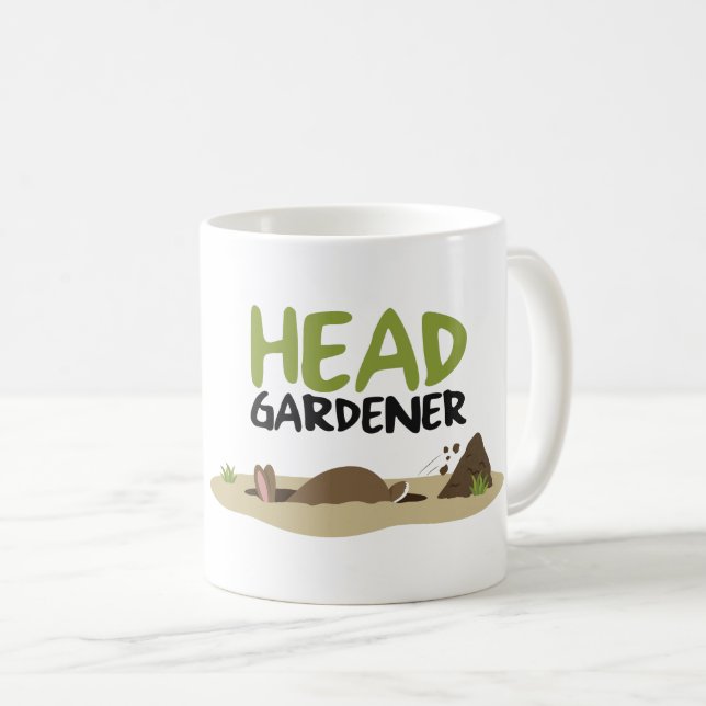 Head Gardener Illustration Coffee Mug (Front Right)