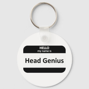 Head Genius Nametag Key Ring