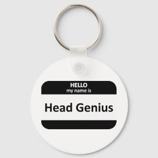 Head Genius Nametag Key Ring