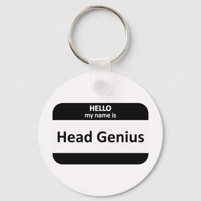 Head Genius Nametag Key Ring (Front)
