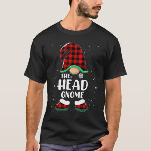 Head Gnome Buffalo Plaid Matching Family Christmas T-Shirt