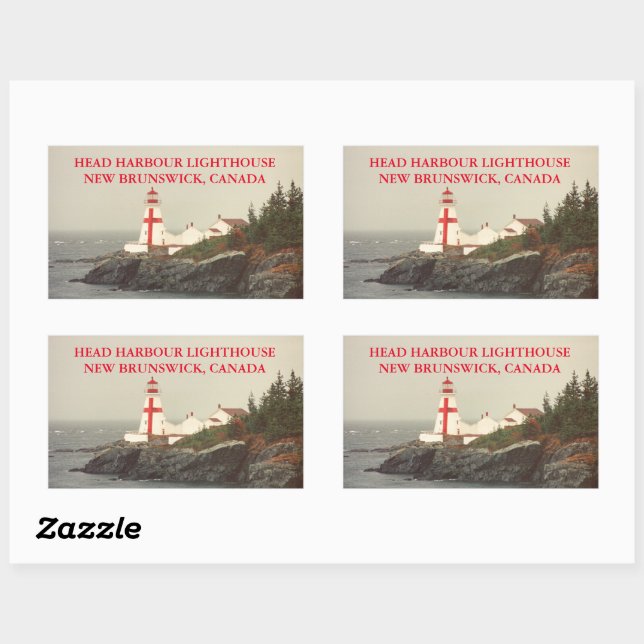 Head Harbour Lighthouse, NB Canada Stickers (Sheet)