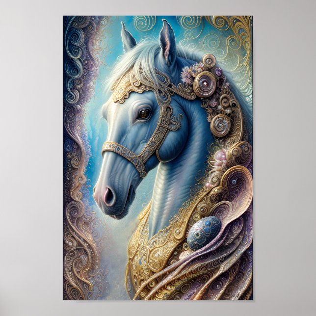 Head Horse - 02 - Fantasy Art Poster (Front)