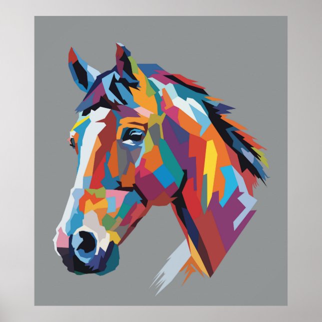  Head horse pop art Poster (Front)