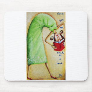 Head in a Book Mousepad