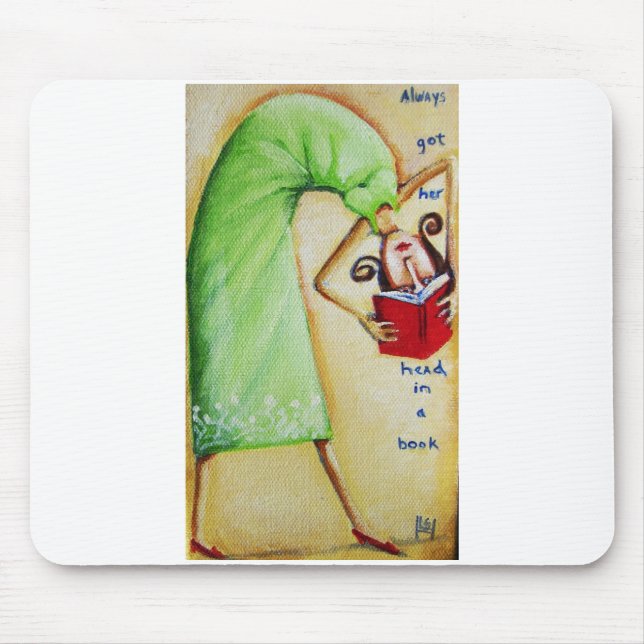 Head in a Book Mousepad (Front)