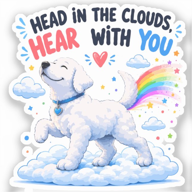 Head in the Clouds Cute Dog Design (Front)