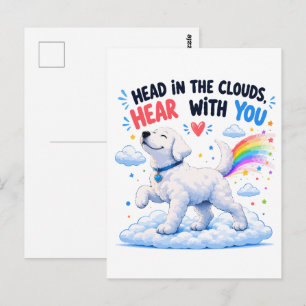 Head in the Clouds Cute Dog Design Postcard