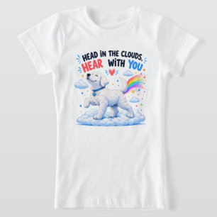 Head in the Clouds Cute Dog Design T-Shirt