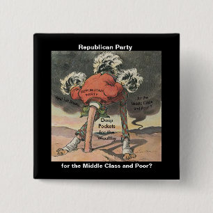 Head in the Sand Republican Party 15 Cm Square Badge