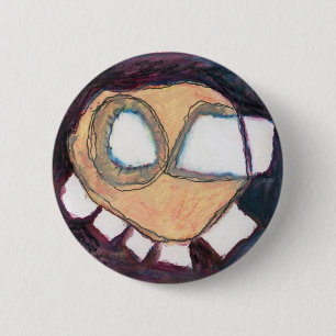 head. just a head. 6 cm round badge
