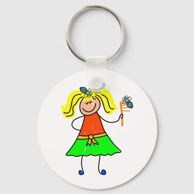 Head Lice Kid Key Ring (Front)