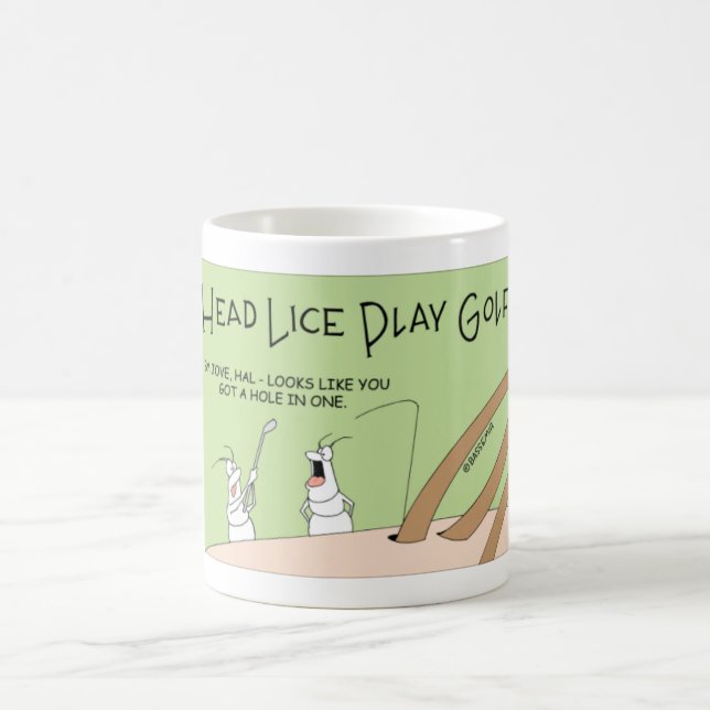 Head Lice playing golf Coffee Mug (Center)