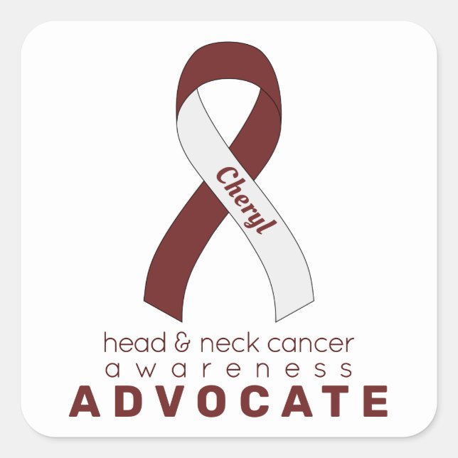 Head & Neck Cancer Advocate White Square Sticker (Front)