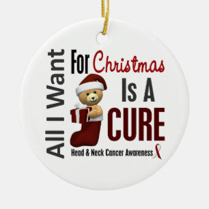 Head & Neck Cancer All I Want Christmas Ornaments