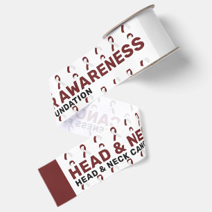 Head & Neck Cancer Awareness Pattern Ribbon Grosgrain Ribbon