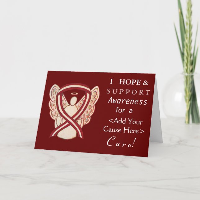 Head & Neck Cancer Awareness Ribbon Angel Cards (Front)