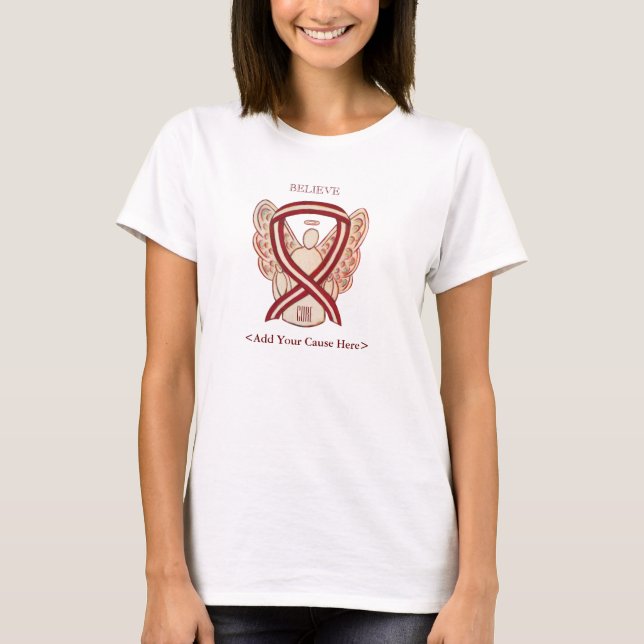 Head & Neck Cancer Awareness Ribbon Angel Shirts (Front)