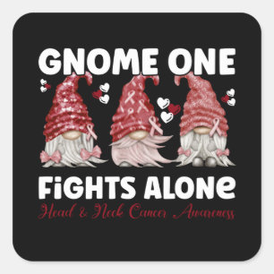 Head & Neck Cancer Burgundy Ribbon Square Sticker