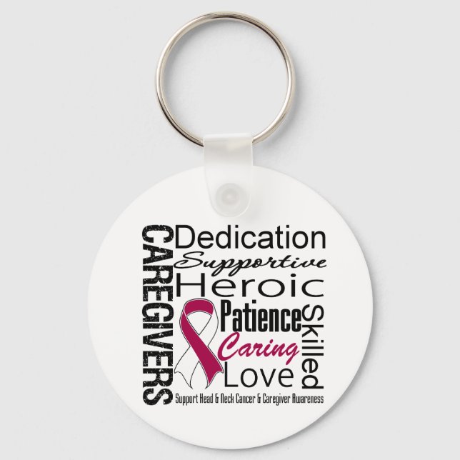 Head Neck Cancer Caregivers Collage Key Ring (Front)