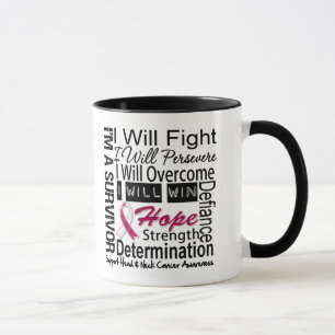 Head Neck Cancer Fight Persevere Overcome Win Mug