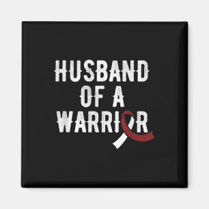 Head Neck Cancer Husband Burgundy Ribbon Awareness Magnet