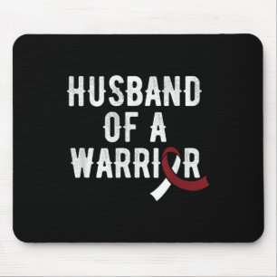 Head Neck Cancer Husband Burgundy Ribbon Awareness Mouse Mat