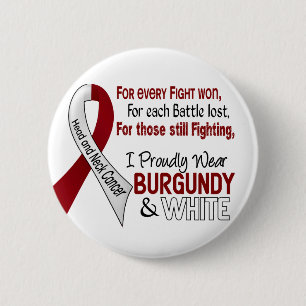 Head & Neck Cancer I Proudly Wear Burgundy White 1 6 Cm Round Badge