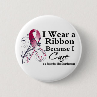 Head Neck Cancer Ribbon Because I Care 6 Cm Round Badge