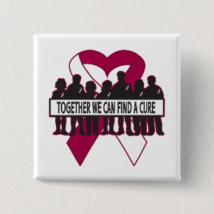 Head Neck Cancer Together We Can Find A Cure 15 Cm Square Badge