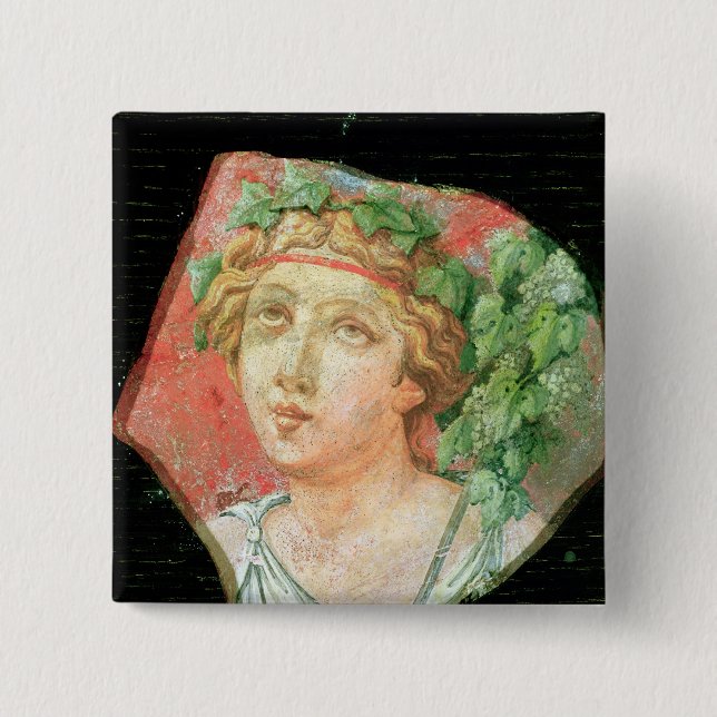Head of a bacchante 15 cm square badge (Front)